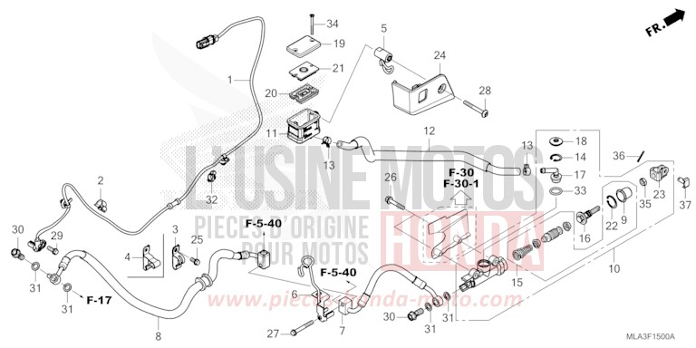 REAR BRAKE MASTER CYLINDER von CMX 1100 "Rebel" GUNMETAL BLACK METLLIC (NHC52) von 2022